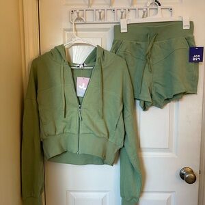 Joy Lab Green Hoodie and Shorts Set